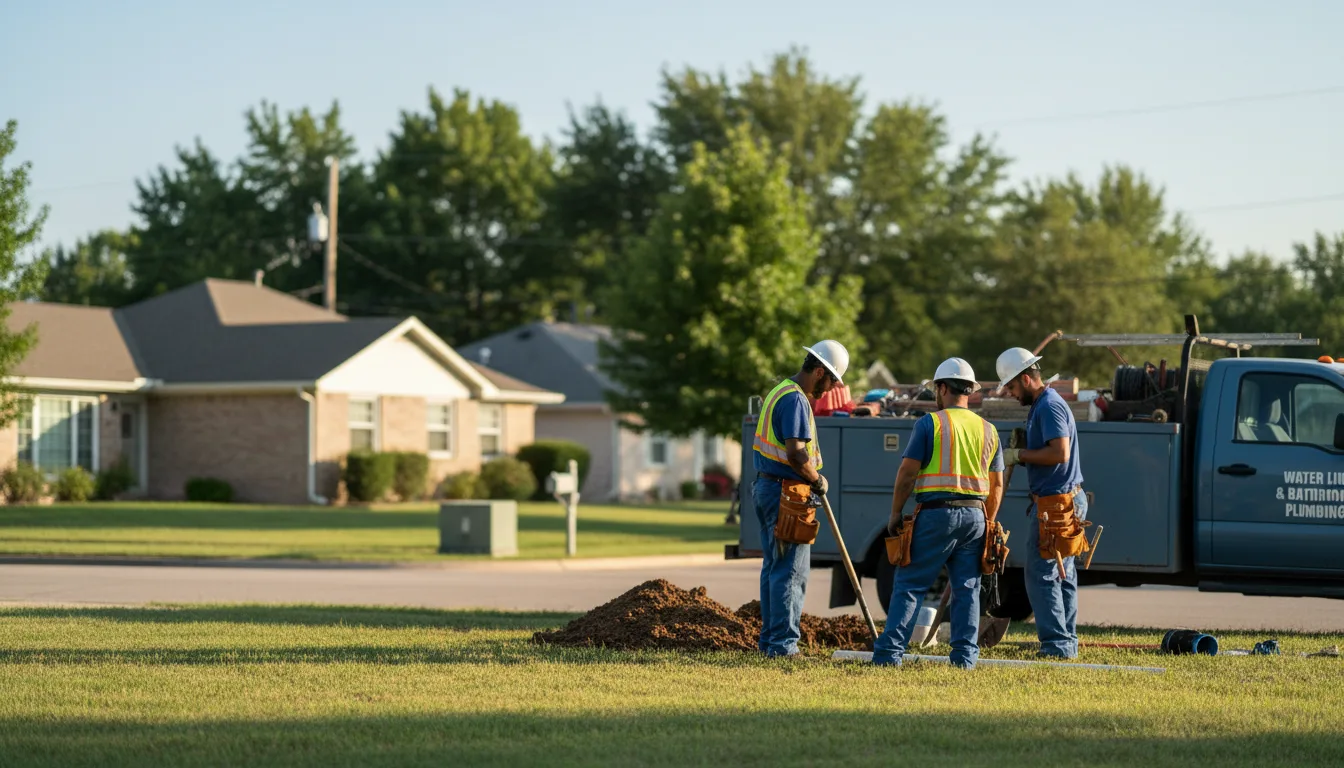 Residential water line and bathroom plumbing service in Englishtown, NJ